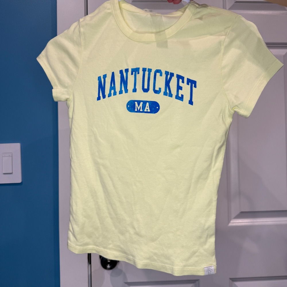AS Revival Nantucket MA Graphic Tee Yellow Short Sleeve Size XS NWT